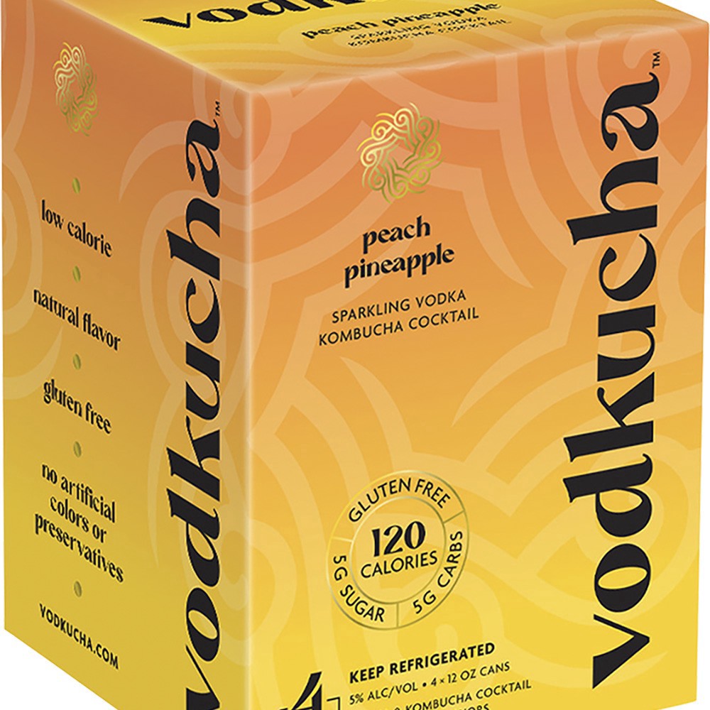 slide 1 of 1, Vodkucha Peach Pineapple, 4 ct; 12 oz