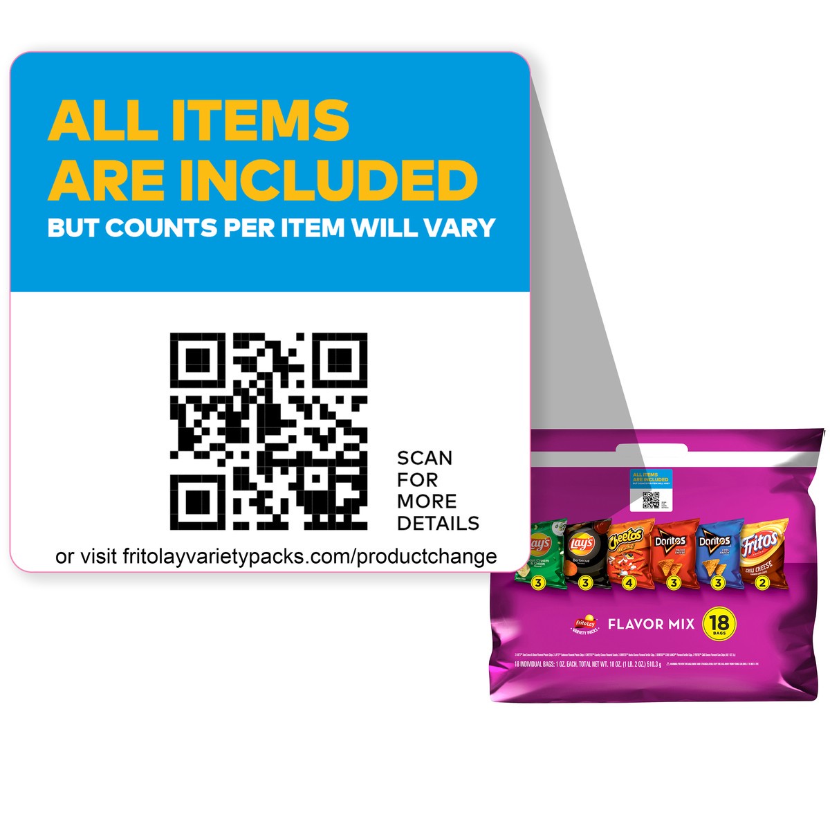 slide 6 of 7, Frito-Lay Flavor Mix, Variety Packs, 18 ct