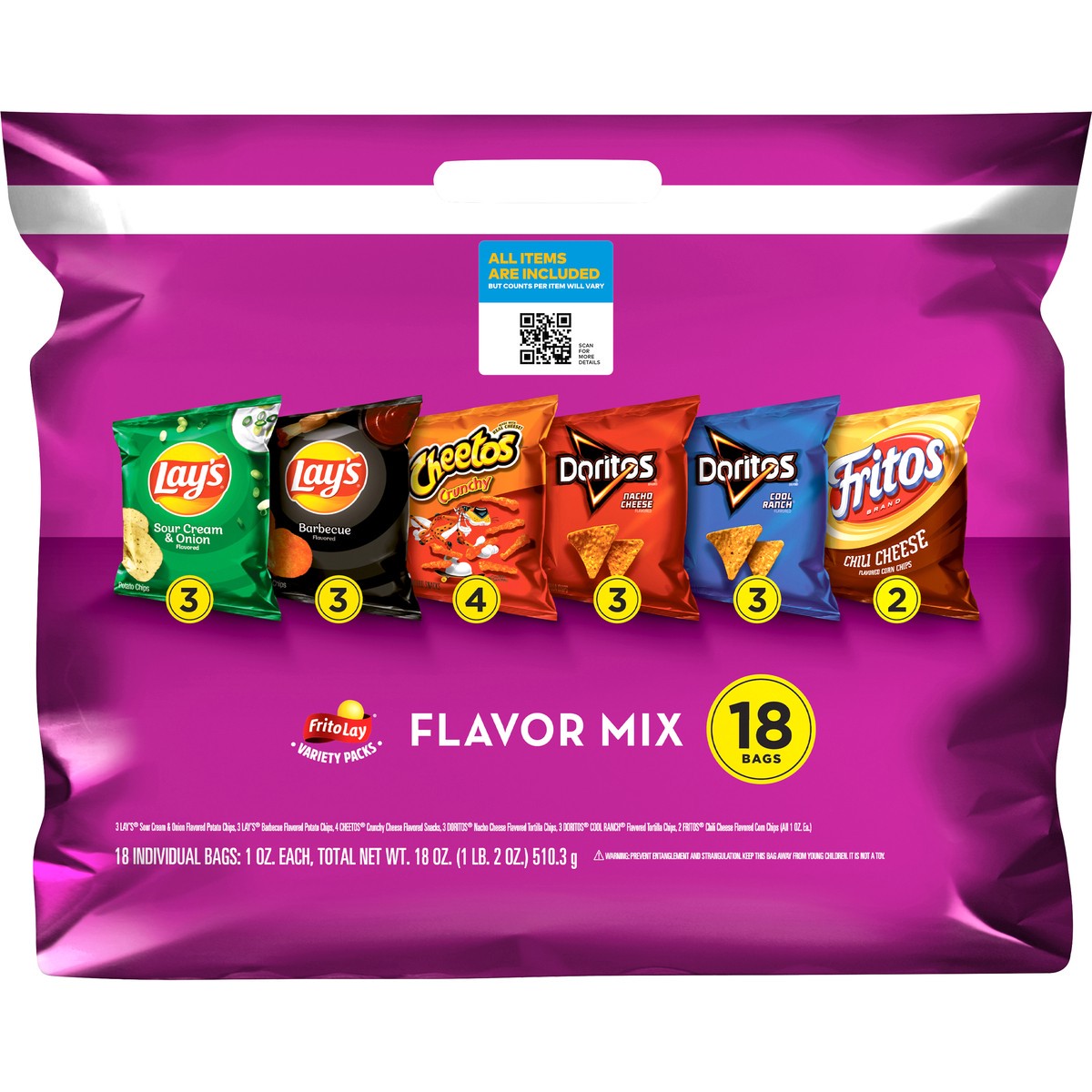 slide 1 of 7, Frito-Lay Flavor Mix, Variety Packs, 18 ct