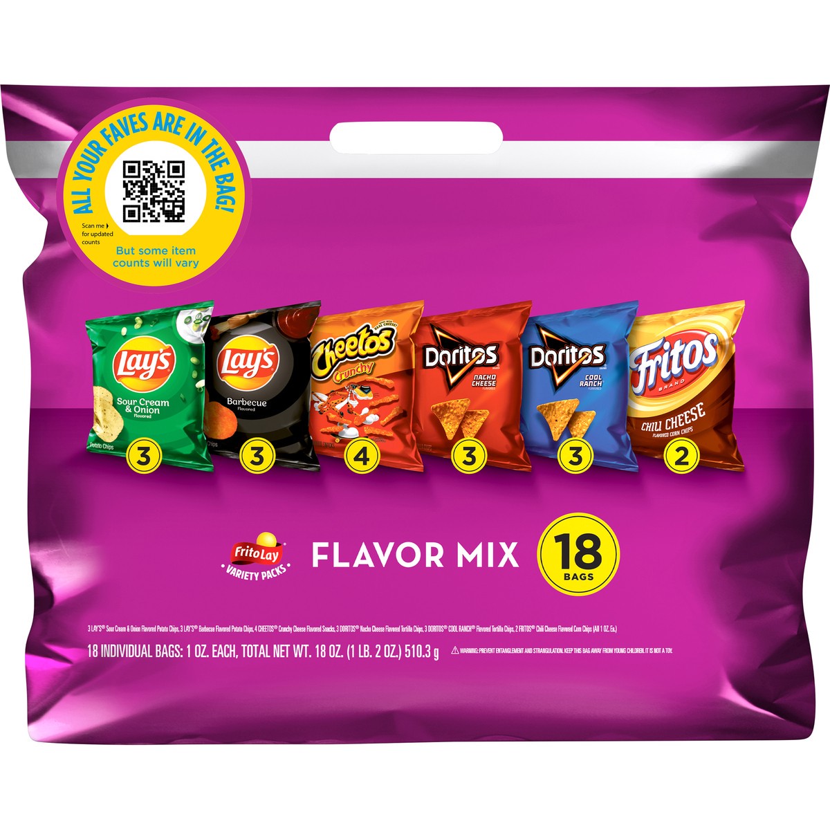 slide 5 of 7, Frito-Lay Flavor Mix, Variety Packs, 18 ct