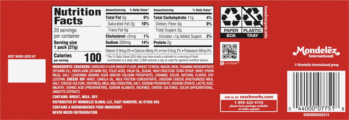 slide 3 of 13, Handi-Snacks RITZ Crackers 'N Cheesy Dip Snack Packs, 20 Snack Packs, 19 oz