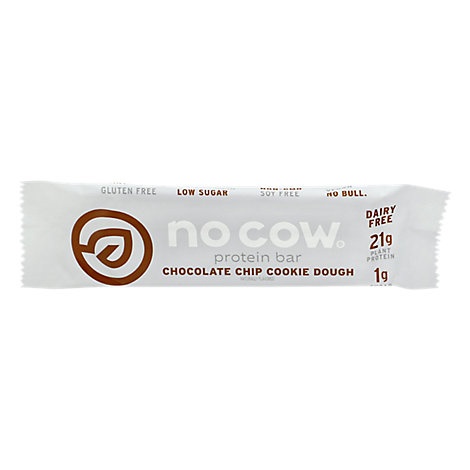 slide 1 of 1, No Cow Chocolate Chip Cookie Dough Vegan Protein Bar, 2.12 oz