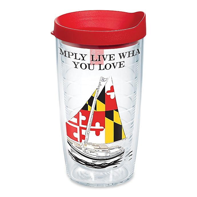 slide 1 of 1, Tervis Simply Southern MD Flag Sailboats Wrap Tumbler with Lid, 16 oz