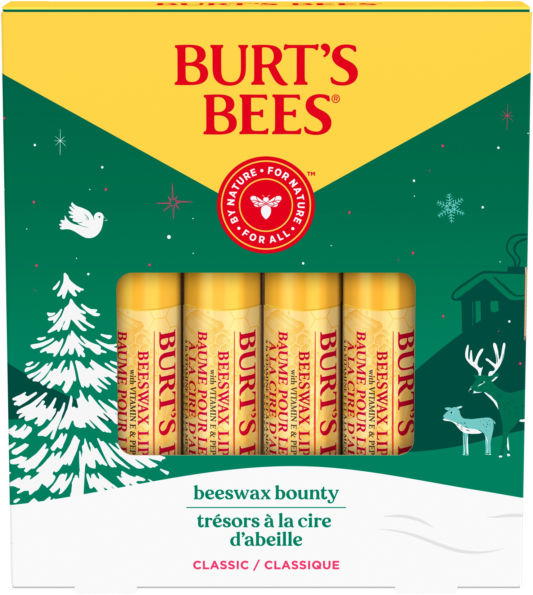 slide 1 of 5, Burt's Bees Beeswax Bounty Classic Lip Balm Gift Set, Natural Origin Lip Care, 4 Tubes, 0.15 oz., 0.60 oz