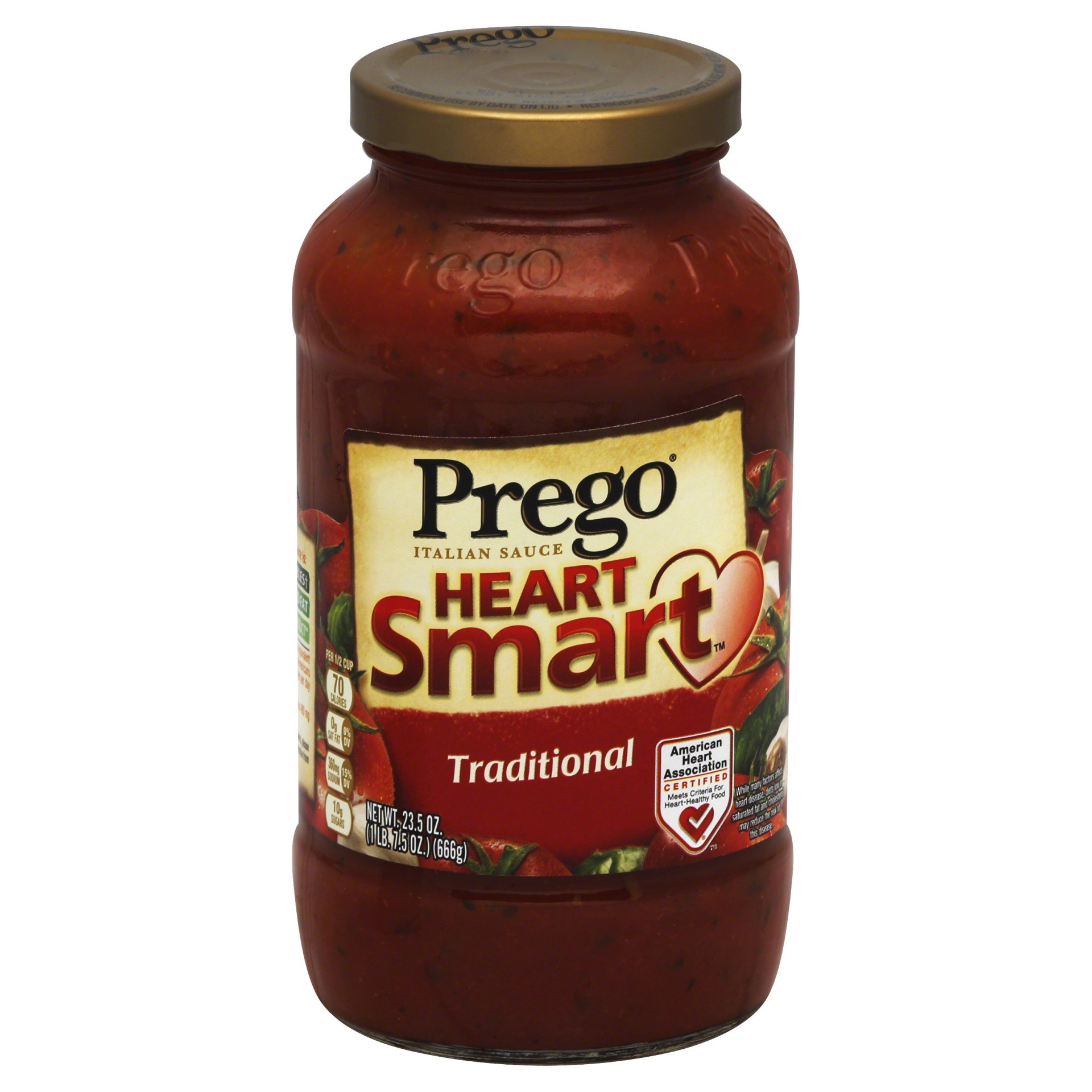 slide 1 of 8, Prego Traditional Lower Sodium Pasta Sauce, 23.5 oz Jar, 23.5 oz