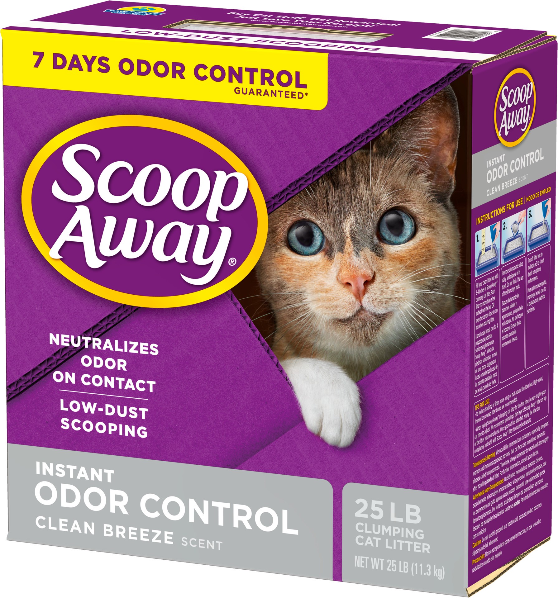 slide 3 of 5, Scoop Away Extra Strength Scented Cat Litter, 25 lb