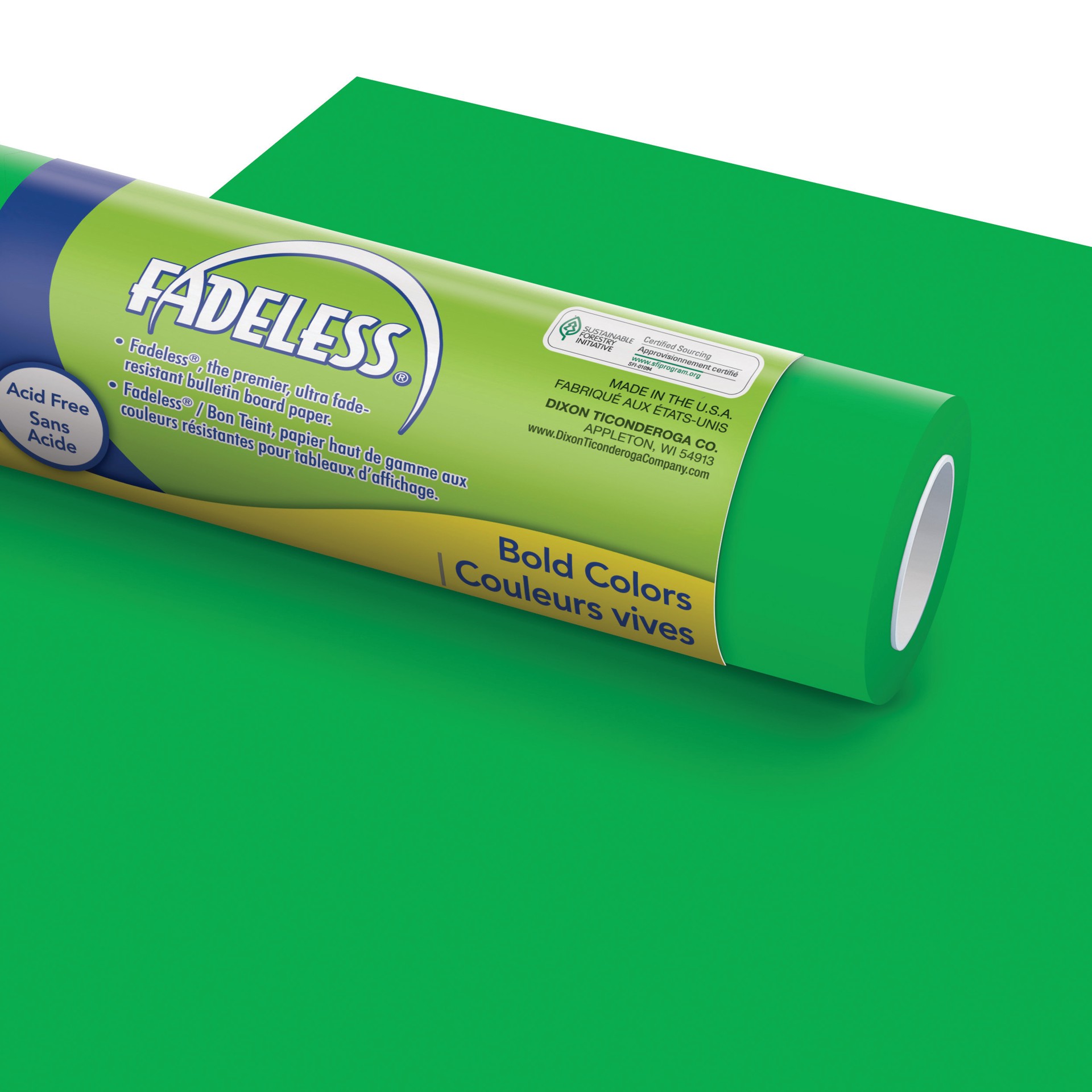 slide 1 of 1, Fadeless Bulletin Board Paper, Fade-Resistant Paper for Classroom Decor, 48â x 12â, Apple Green, 1 Roll, Apple Green, 47.25" x 12', 1 Roll, 1 pc