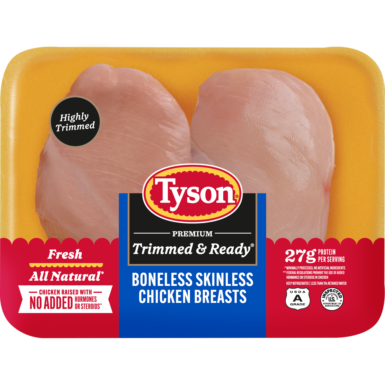 slide 1 of 6, Tyson Trimmed & Ready Boneless Skinless Chicken Breasts, per lb