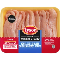 Tyson Trimmed & Ready Fresh Premium Boneless Skinless Chicken Breast Strips