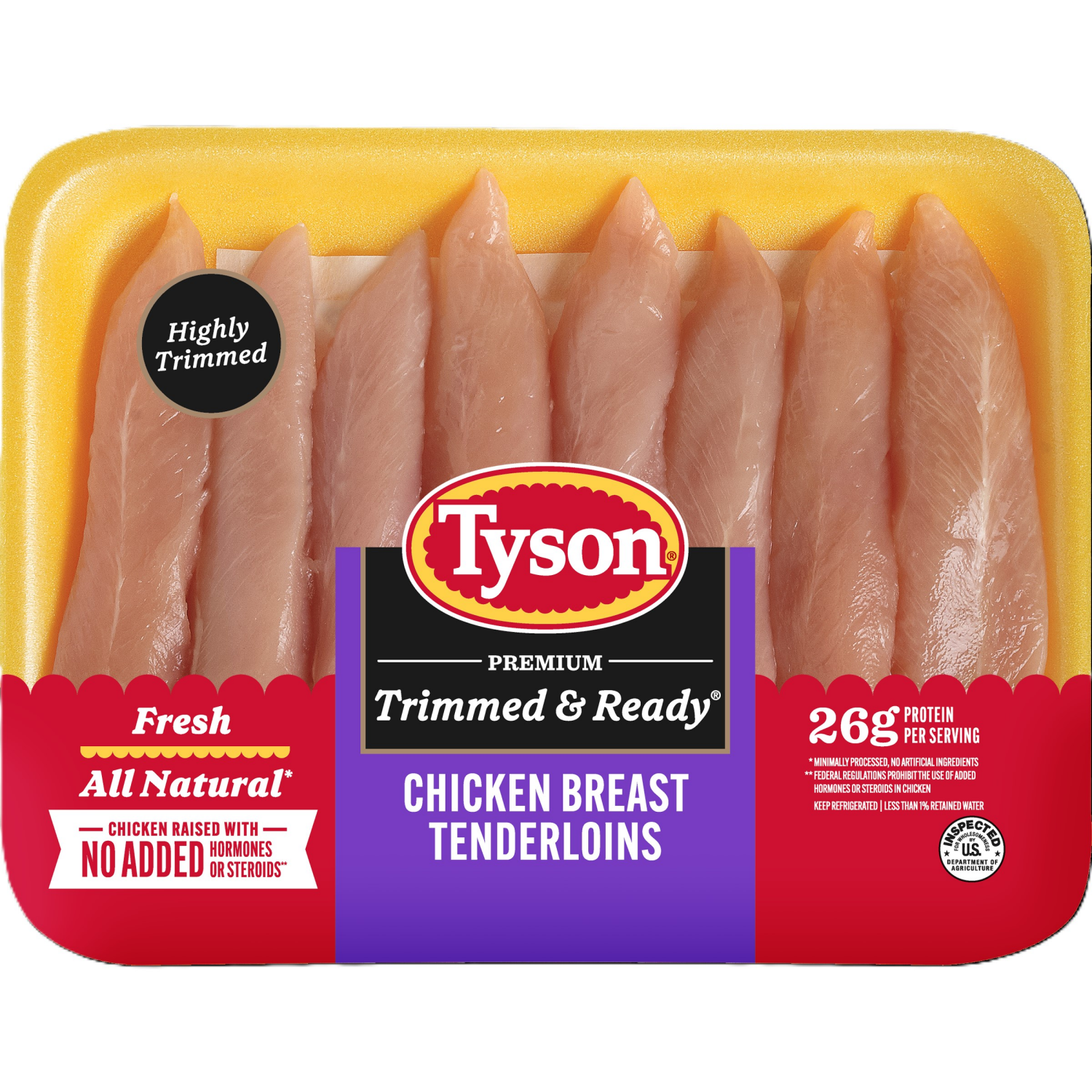 slide 1 of 6, Tyson Trimmed & Ready Fresh Chicken Breast Tenderloins, per lb