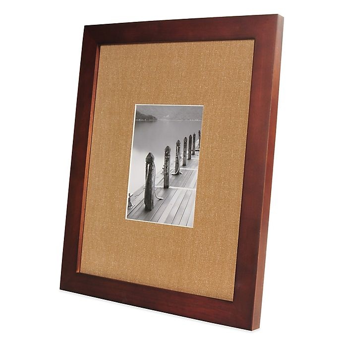 slide 2 of 3, Real Simple Espresso Wood Wall Frame with Khaki Mat for Photo, 5 in x 7 in