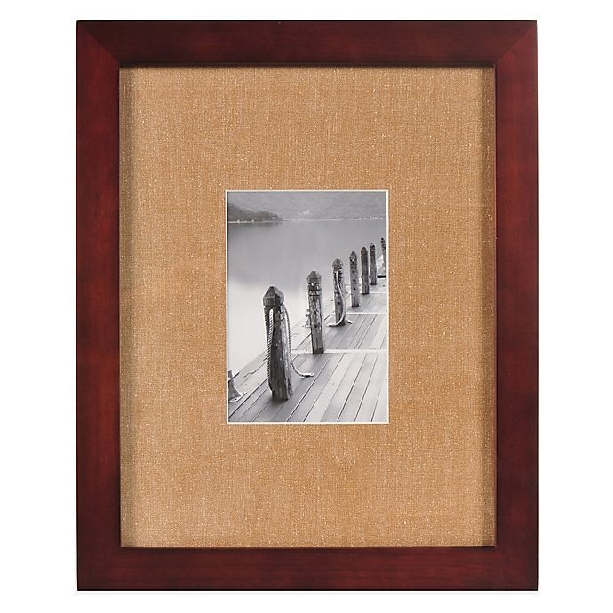 slide 1 of 3, Real Simple Espresso Wood Wall Frame with Khaki Mat for Photo, 5 in x 7 in