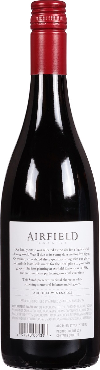 slide 4 of 9, Airfield Estates Yakima Valley Syrah, 750 ml