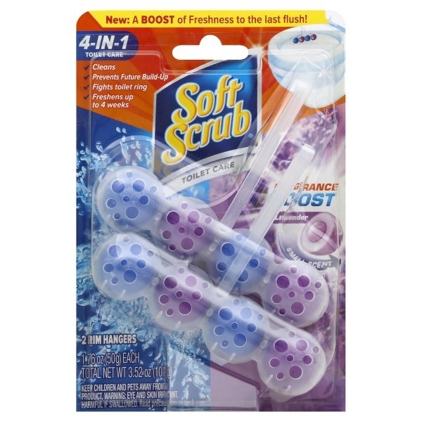 slide 1 of 1, Soft Scrub 4 in 1 Bleach Lavendar Toilet Rim Hangers with Bleach, 2 ct