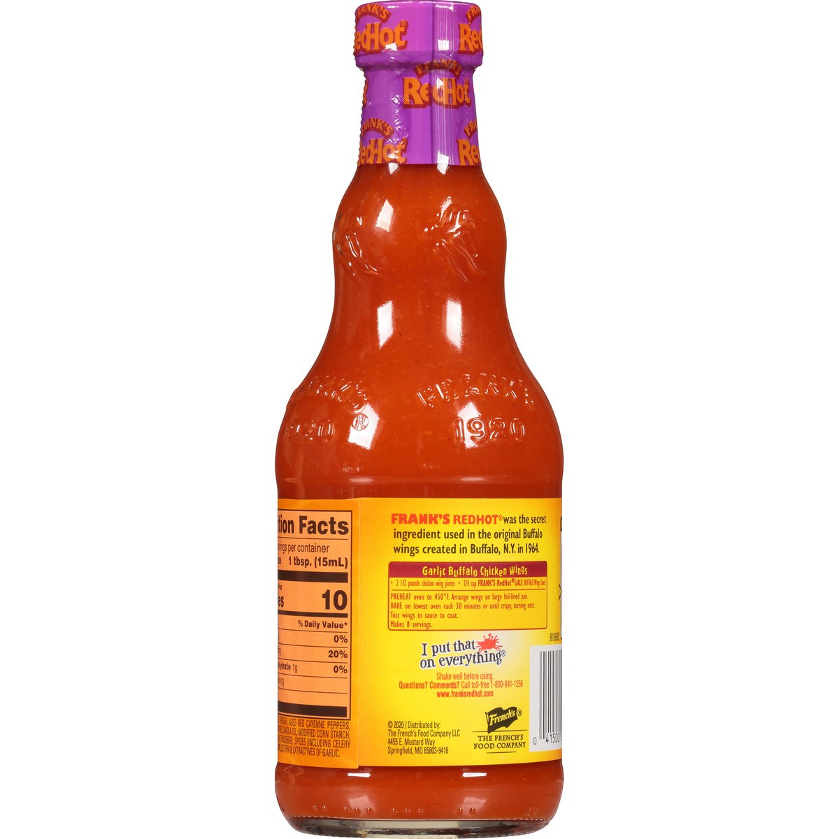 slide 3 of 7, Frank's RedHot Garlic Buffalo Wings Hot Sauce, 12 fl oz, 12 fl oz