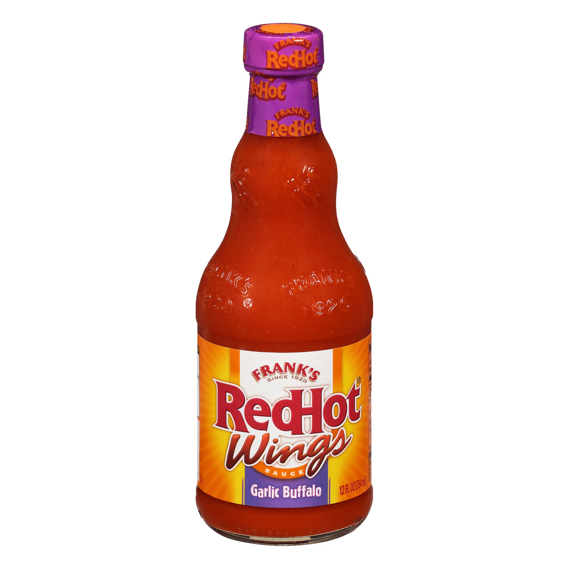 slide 1 of 7, Frank's RedHot Garlic Buffalo Wings Hot Sauce, 12 fl oz, 12 fl oz