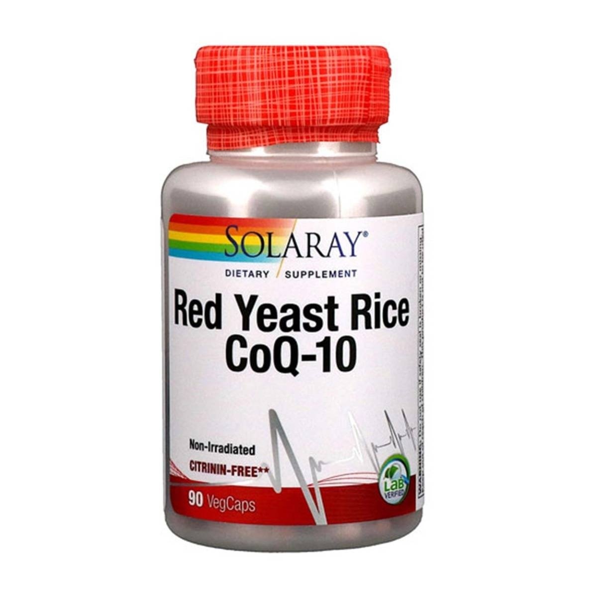 slide 1 of 1, Solaray Red Yeast Rice Plus CoQ-10, 90 ct