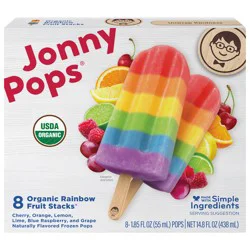 Jonny Pops Organic Rainbow Fruit Stacks Water Pops 8 pk