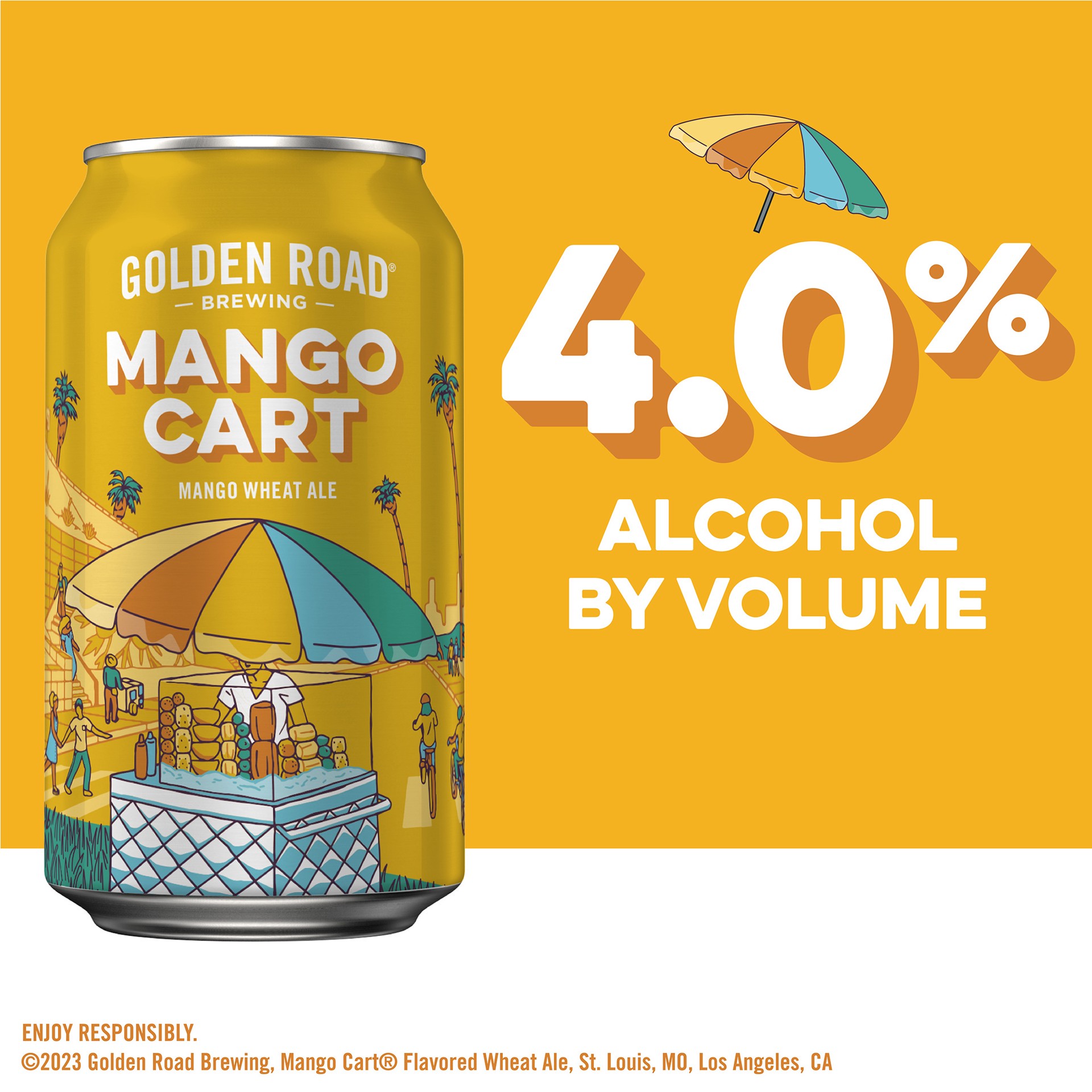 slide 2 of 6, Golden Road Mango Cart Beer 12 - 12 fl oz Cans, 12 ct