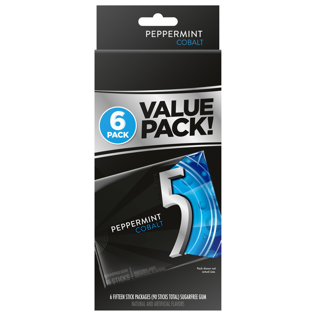 slide 1 of 8, 5 GUM Peppermint Cobalt Sugar Free Chewing Gum, 15 ct (6 Pack), 90 pc