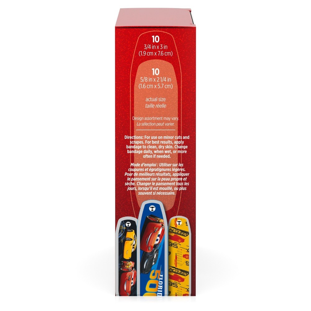 slide 2 of 9, BAND-AID Adhesive Bandages for Minor Cuts and Scrapes, Featuring Disney/Pixar Cars 3 Characters for Kids, Assorted Sizes 20 ct, 20 ct