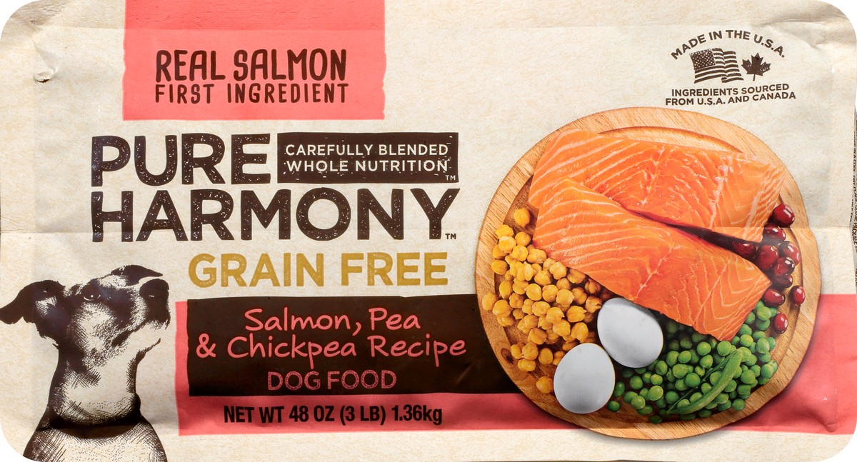 slide 3 of 9, Pure Harmony Grain Free Super Premium Salmon, Pea & Chickpea Recipe Dog Food 48 oz, 48 oz