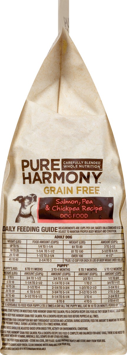 slide 9 of 9, Pure Harmony Grain Free Super Premium Salmon, Pea & Chickpea Recipe Dog Food 48 oz, 48 oz