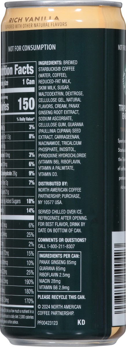 slide 14 of 15, Starbucks Tripleshot Energy Coffee Beverage Rich Vanilla - 11 fl oz, 11 fl oz