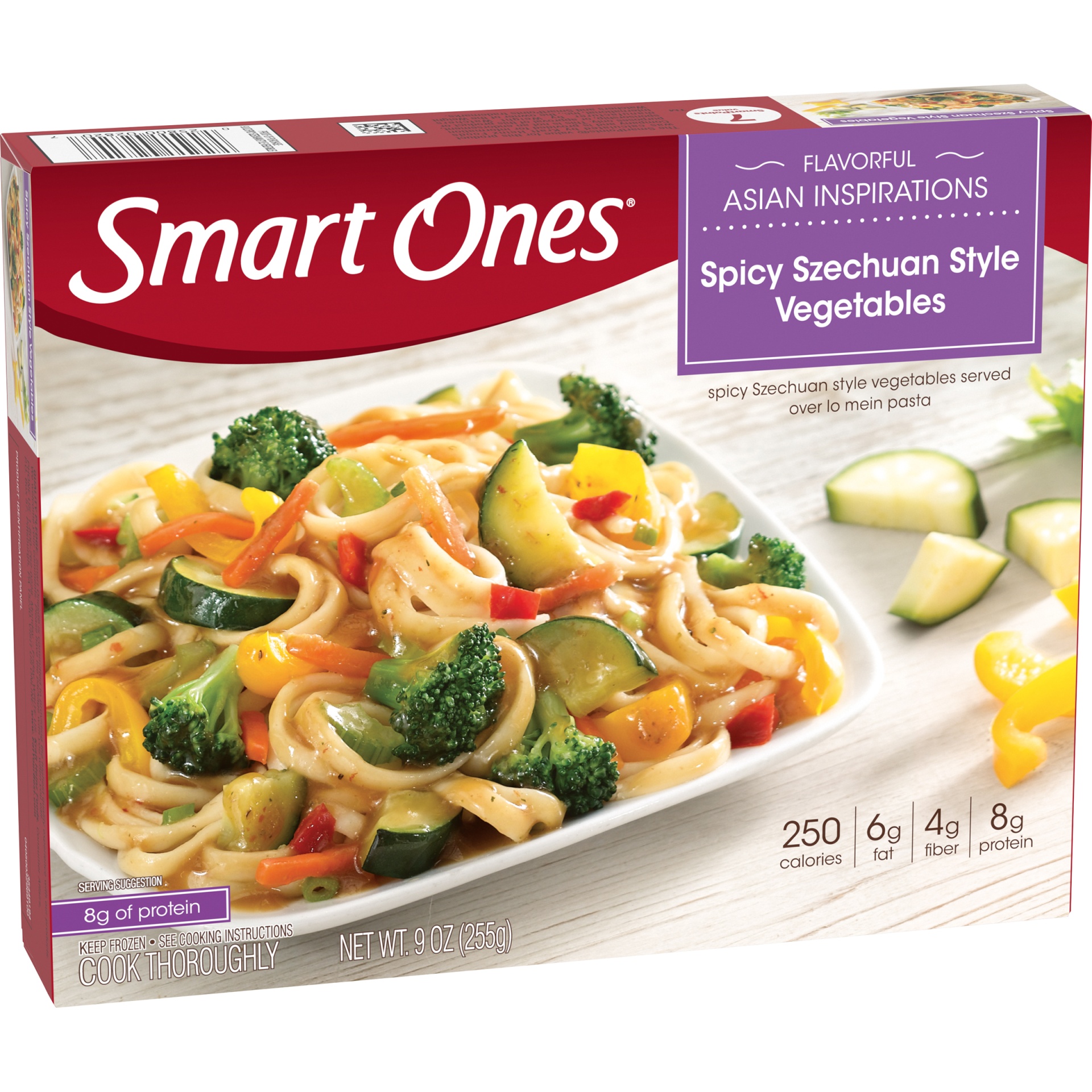 slide 2 of 6, Smart Ones Flavorful Asian Inspirations Spicy Szechuan Style Vegetables 9 oz Box, 9 oz