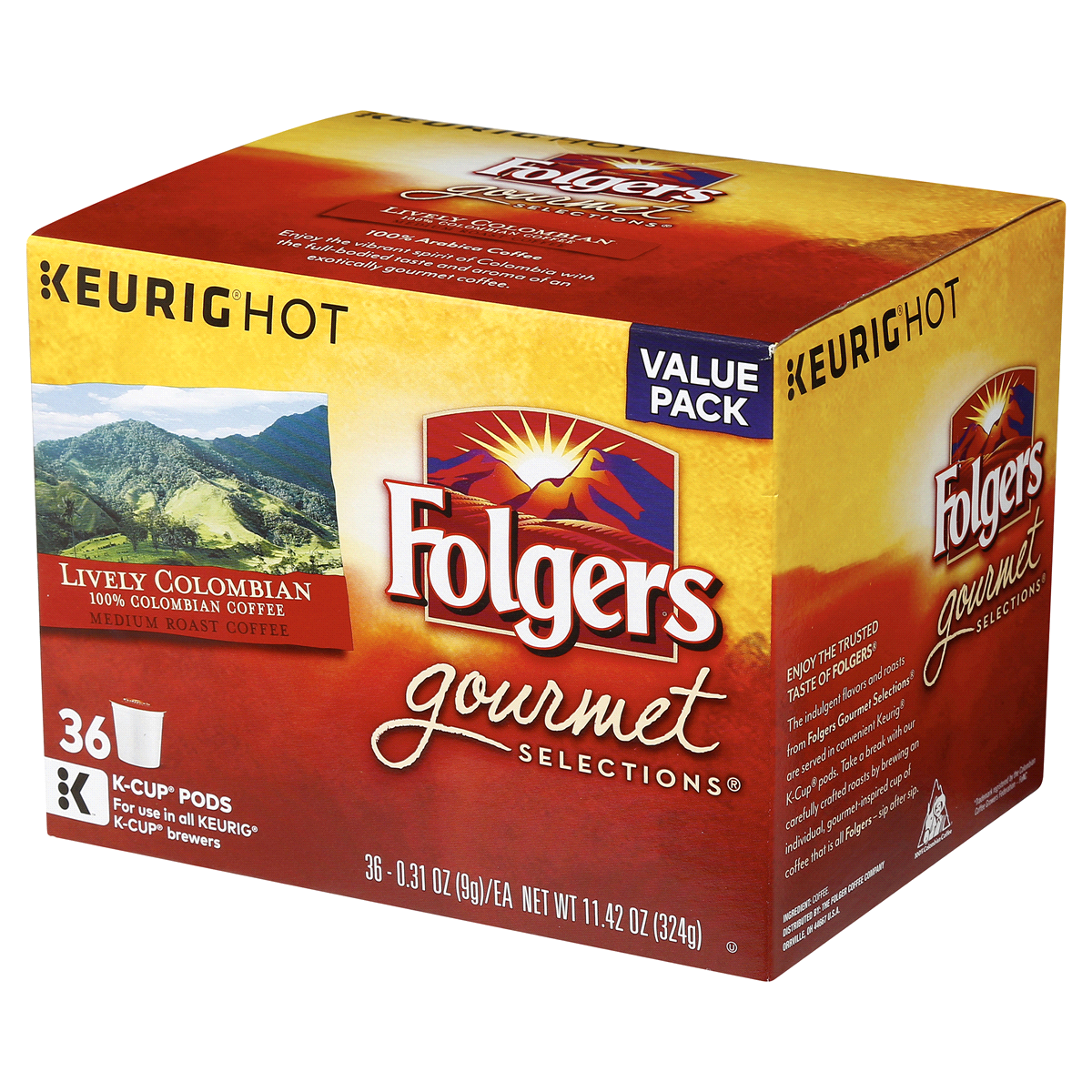 slide 4 of 7, Folgers Lively Colombian Keurig K-Cup Coffee Pods, 36 ct