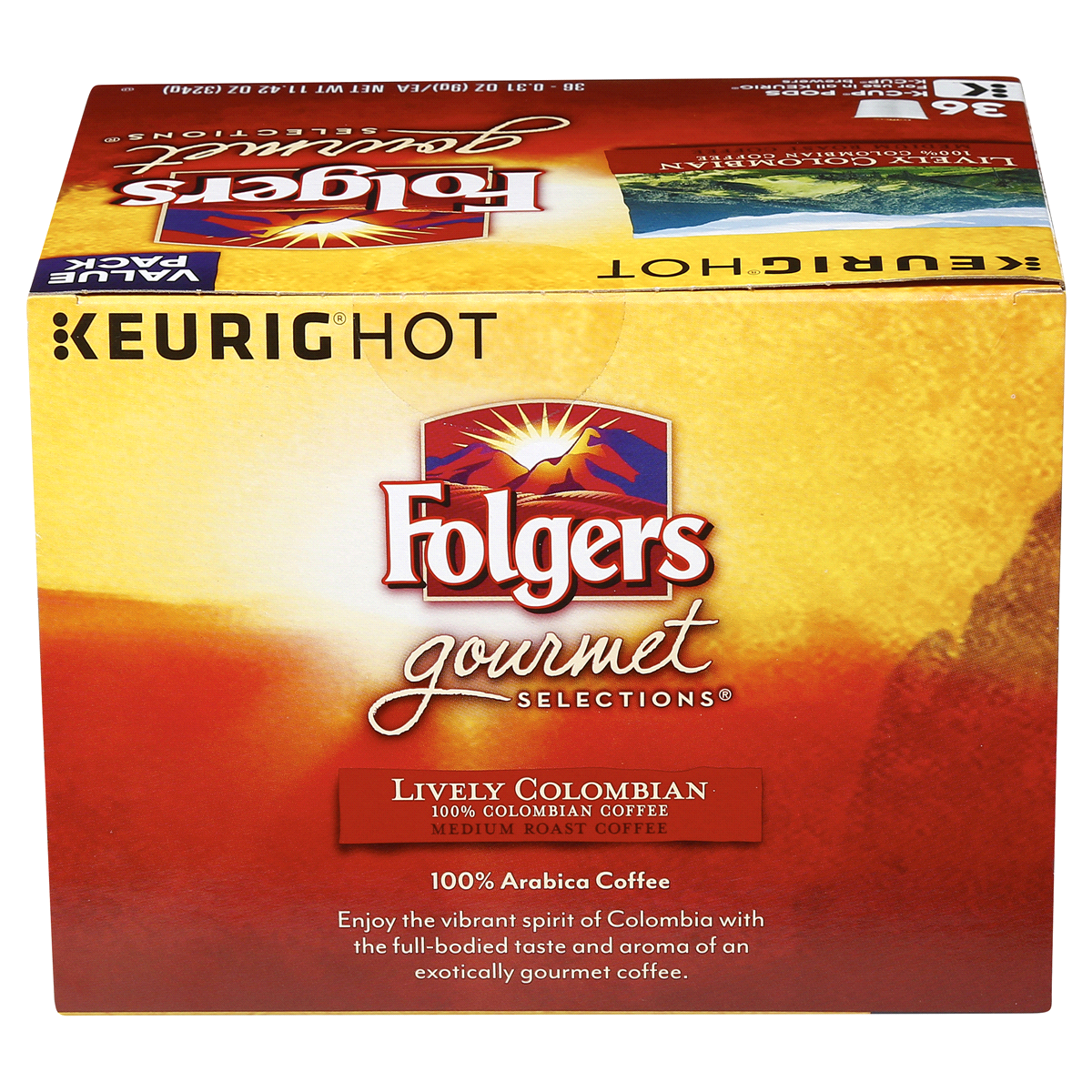 slide 6 of 7, Folgers Lively Colombian Keurig K-Cup Coffee Pods, 36 ct