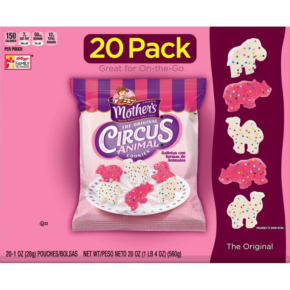 slide 5 of 5, Mother's Original Circus Animal Cookies, 20 ct; 1 oz