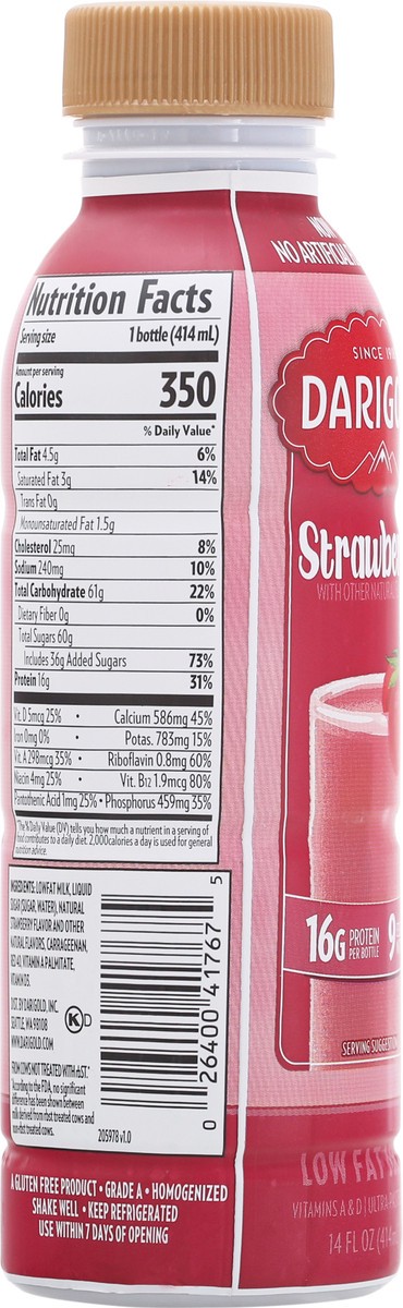 slide 5 of 9, Darigold Low Fat Strawberry Milk 14 fl oz Bottle, 14 fl oz