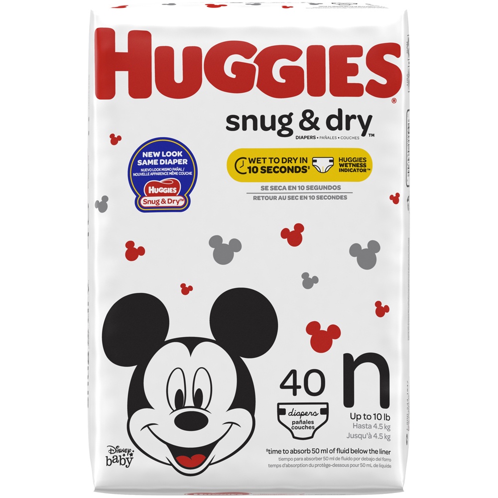 slide 2 of 3, Huggies Snug & Dry Diapers Newborn, 40 ct