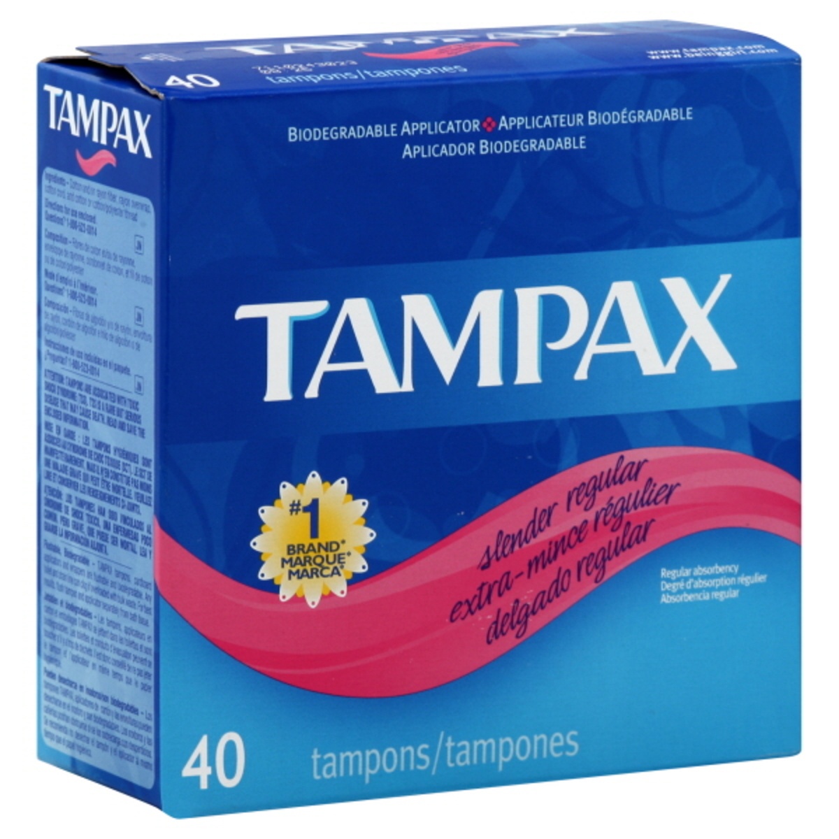 slide 1 of 1, Tampax Tampons, 40 ct