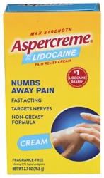 Aspercreme Max Strength Lidocaine Pain Relief Cream Fragrance Free