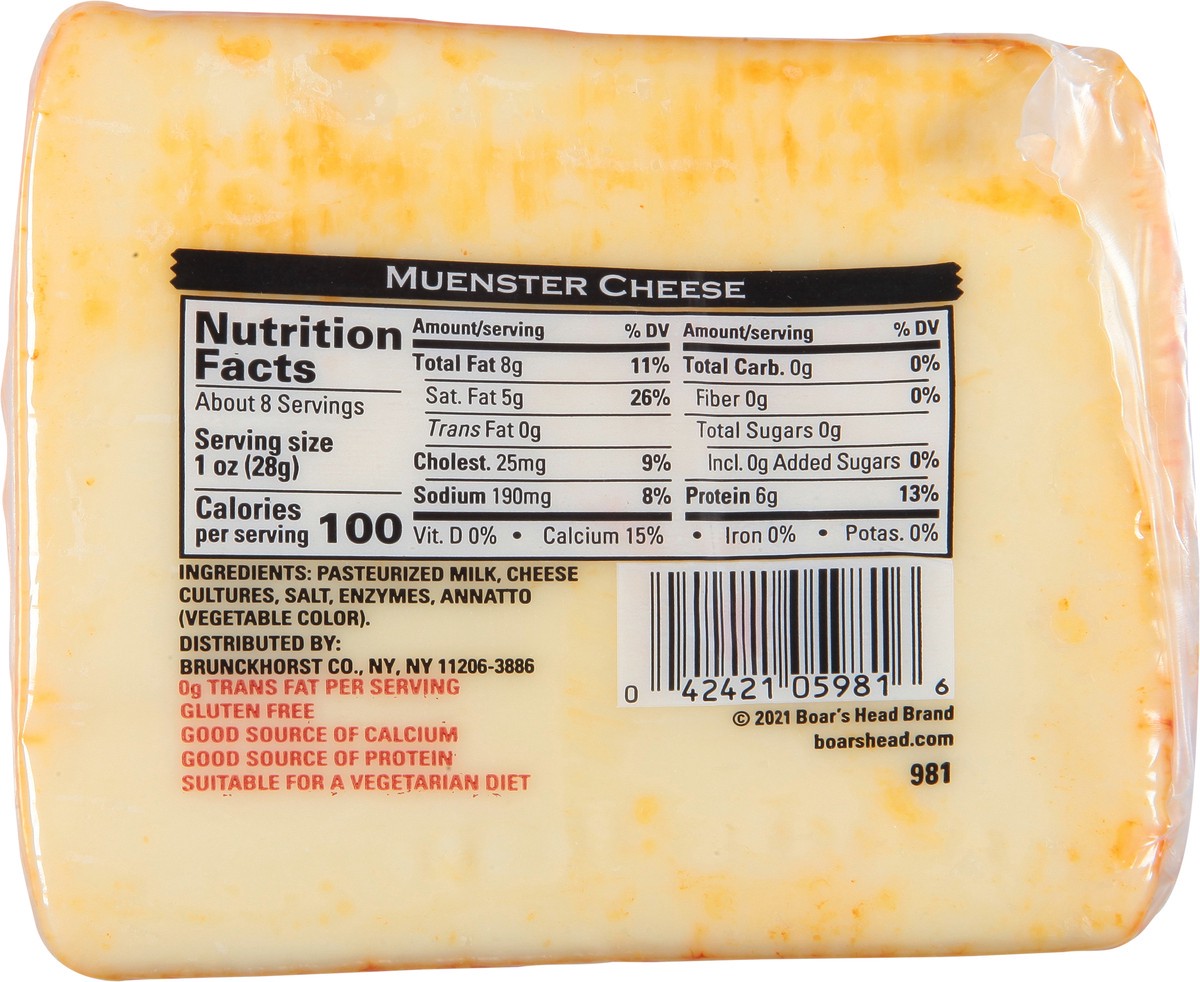 slide 8 of 9, Boar's Head Muenster Cheese, per lb