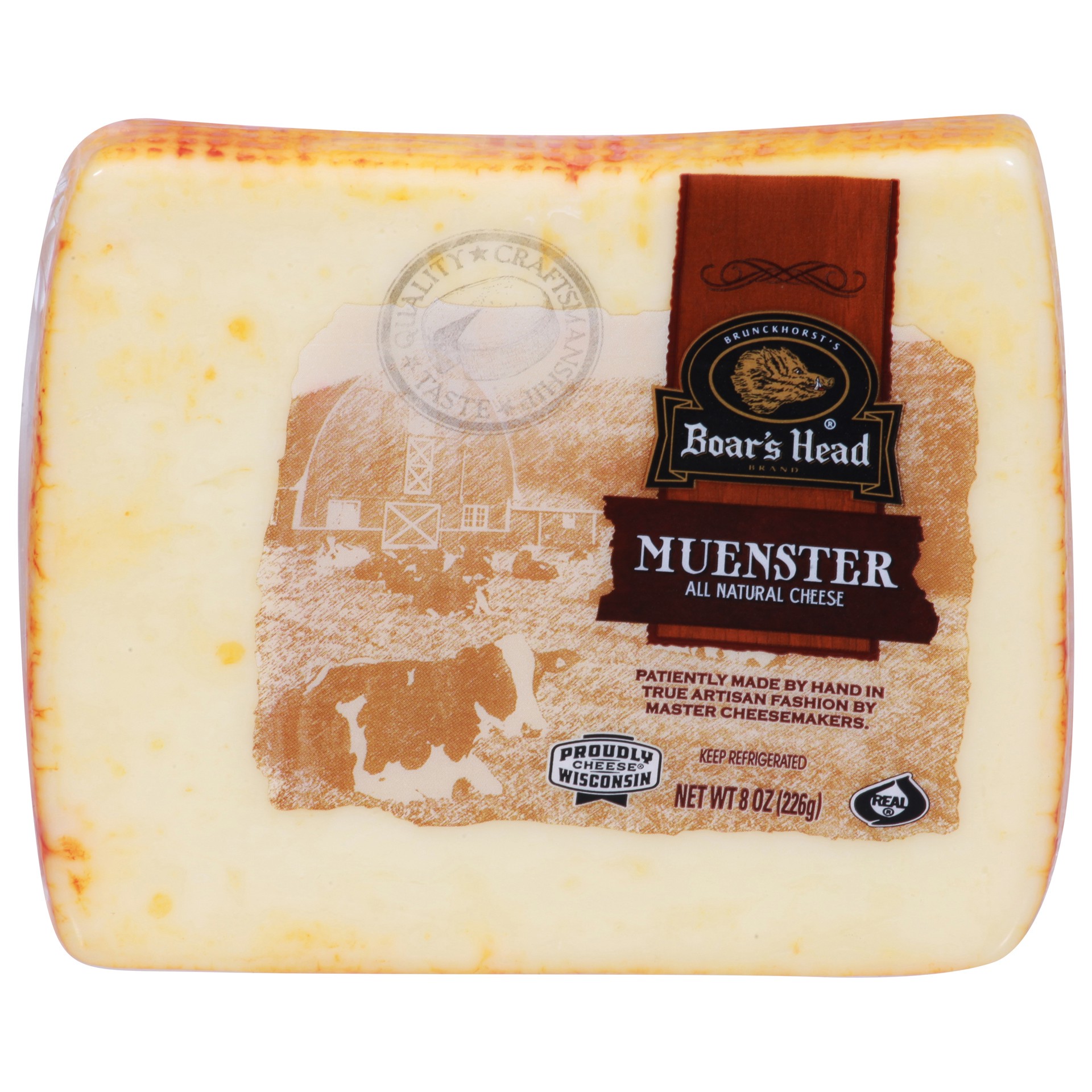 slide 1 of 1, Boar's Head Muenster Cheese, 8 oz, per lb