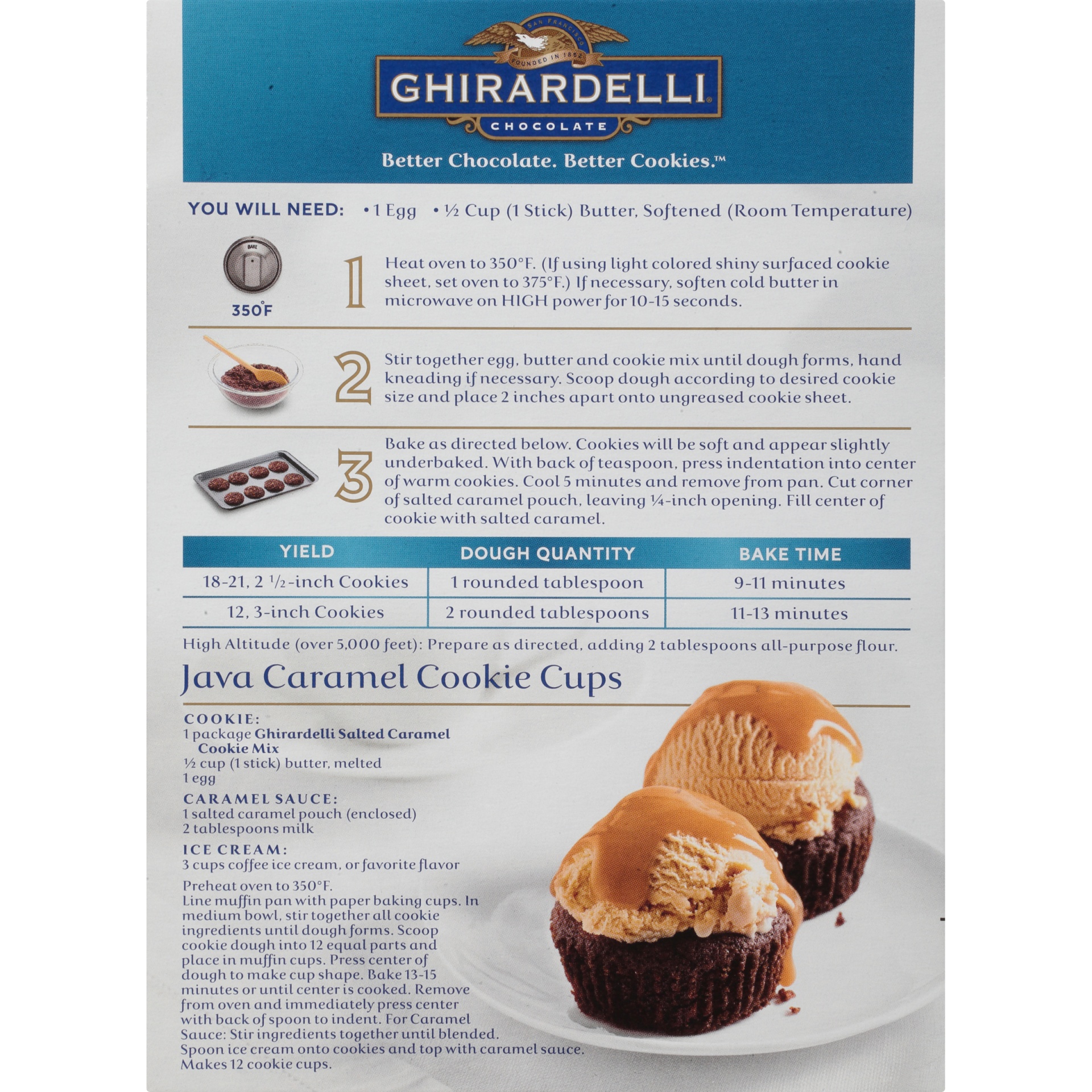 slide 2 of 8, Ghirardelli Salted Caramel Cookie Mix, 15 oz