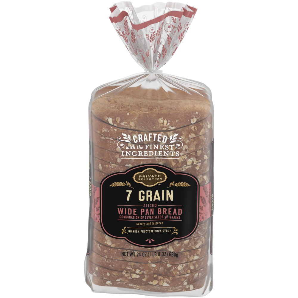 slide 2 of 5, Private Selection 7 Grain Wide Pan Sliced Bread, 24 oz