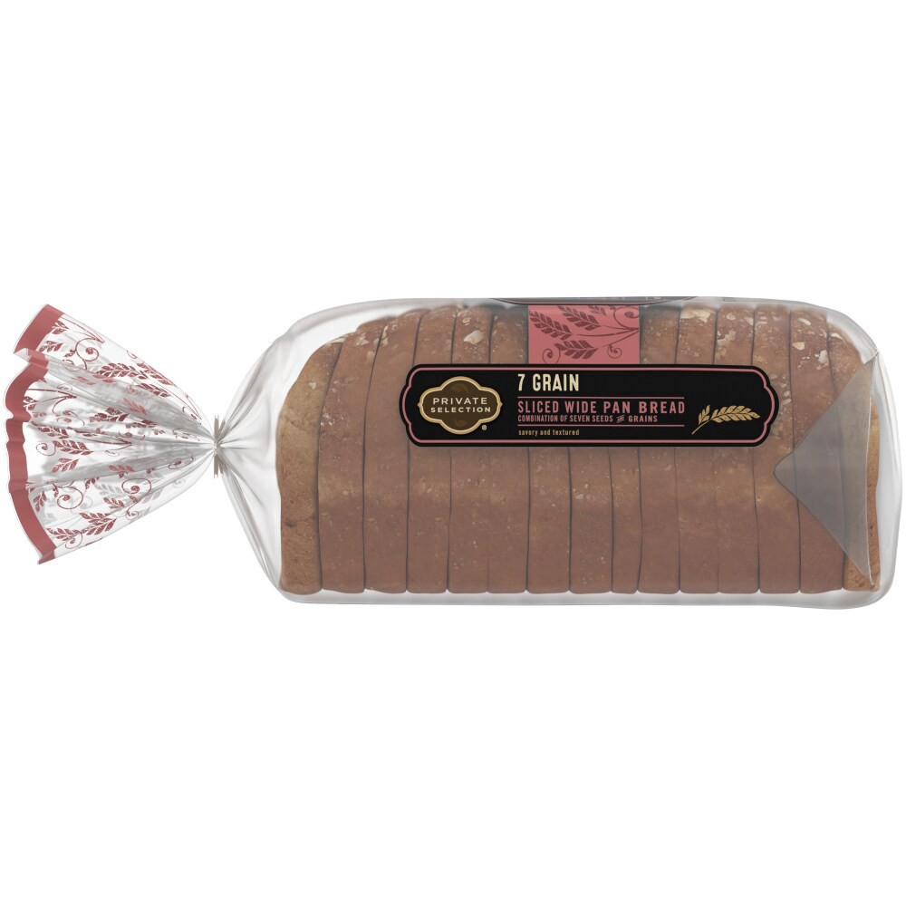 slide 3 of 5, Private Selection 7 Grain Wide Pan Sliced Bread, 24 oz