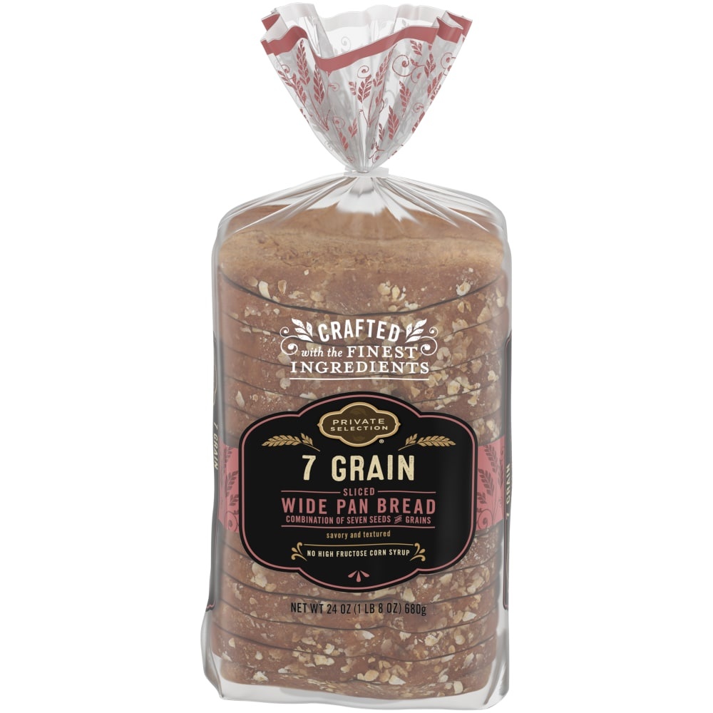 slide 1 of 1, Private Selection 7 Grain Wide Pan Sliced Bread, 24 oz