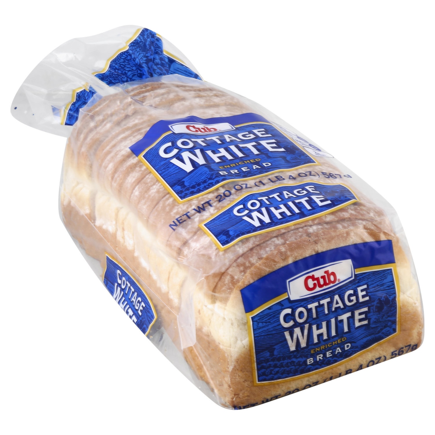 slide 1 of 1, Cub Bread, Enriched, Cottage White, 20 Ounce, 20 oz