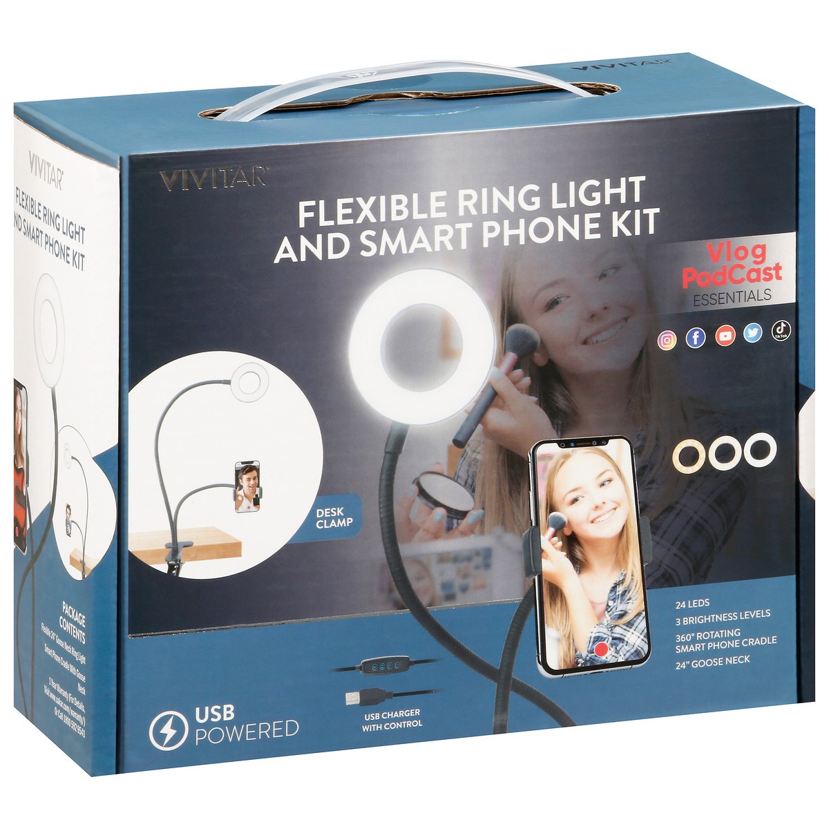 slide 5 of 11, Vivitar USB Powered Flexible Ring Light and Smart Phone Kit 1 ea, 1 ct