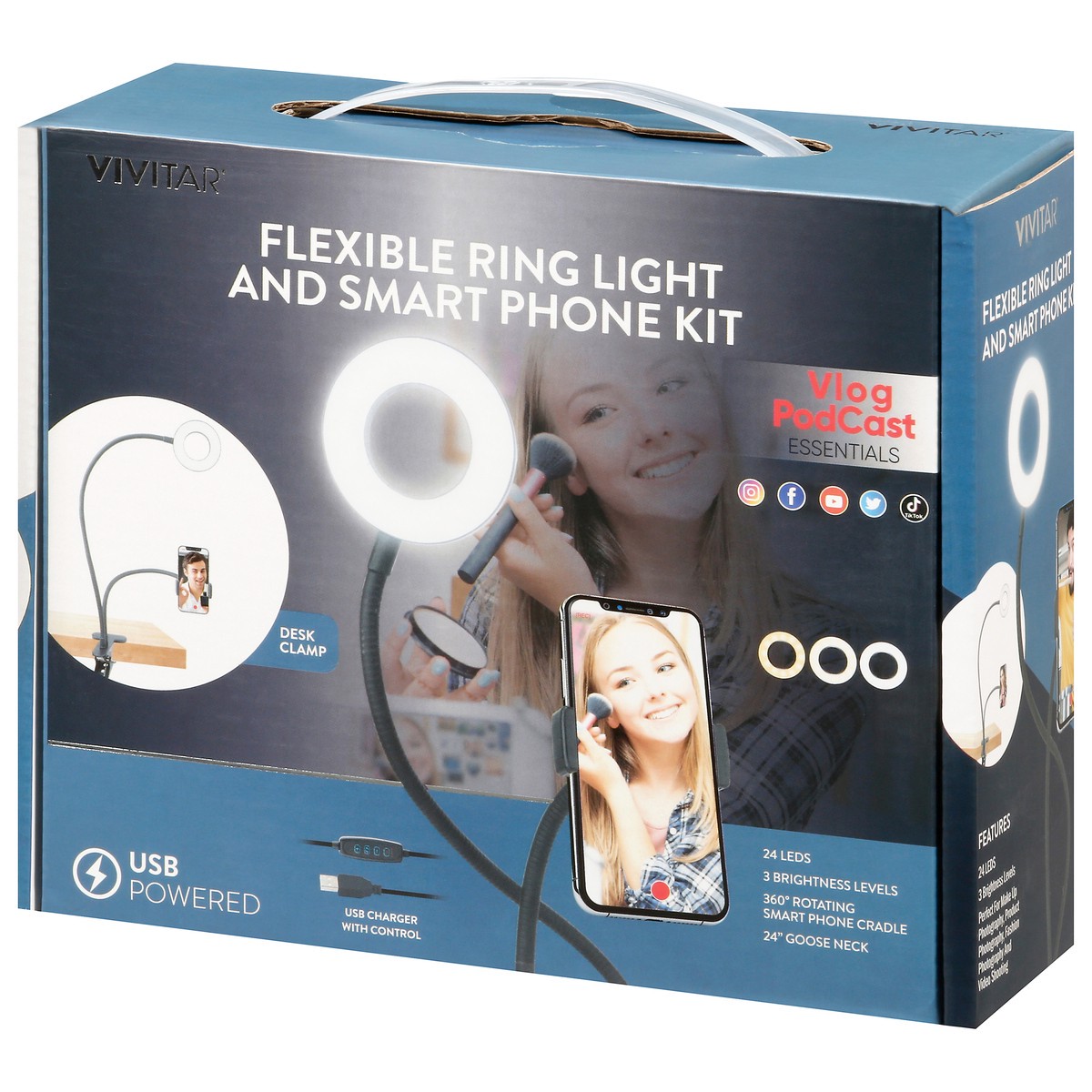 slide 9 of 11, Vivitar USB Powered Flexible Ring Light and Smart Phone Kit 1 ea, 1 ct