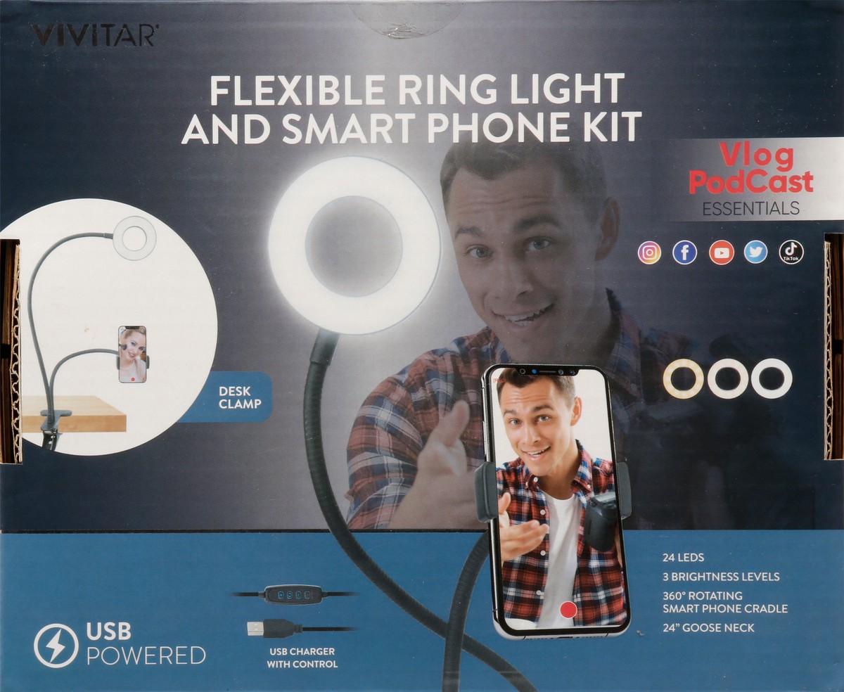 slide 8 of 11, Vivitar USB Powered Flexible Ring Light and Smart Phone Kit 1 ea, 1 ct