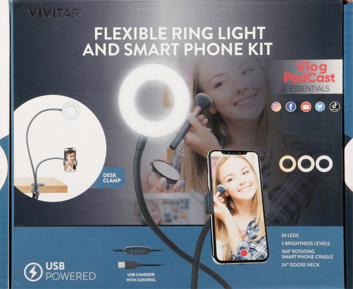 slide 1 of 11, Vivitar USB Powered Flexible Ring Light and Smart Phone Kit 1 ea, 1 ct