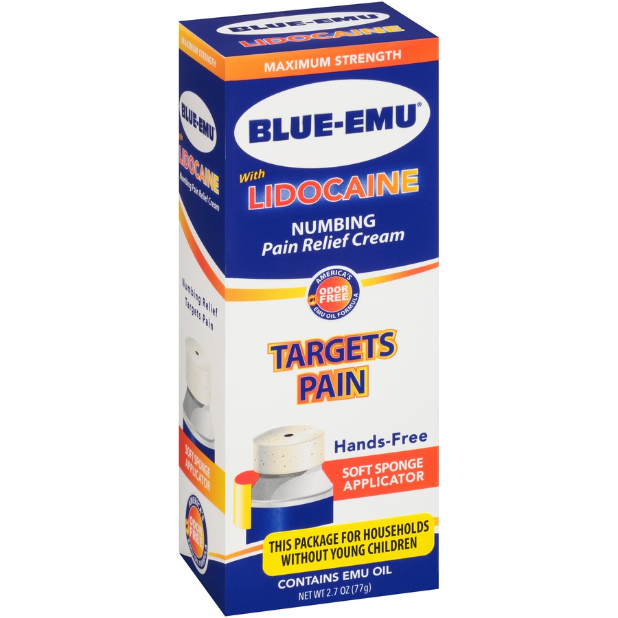 slide 2 of 7, Blue-Emu Lidocaine Pain Relief Cream 2.7 oz, 2.7 oz