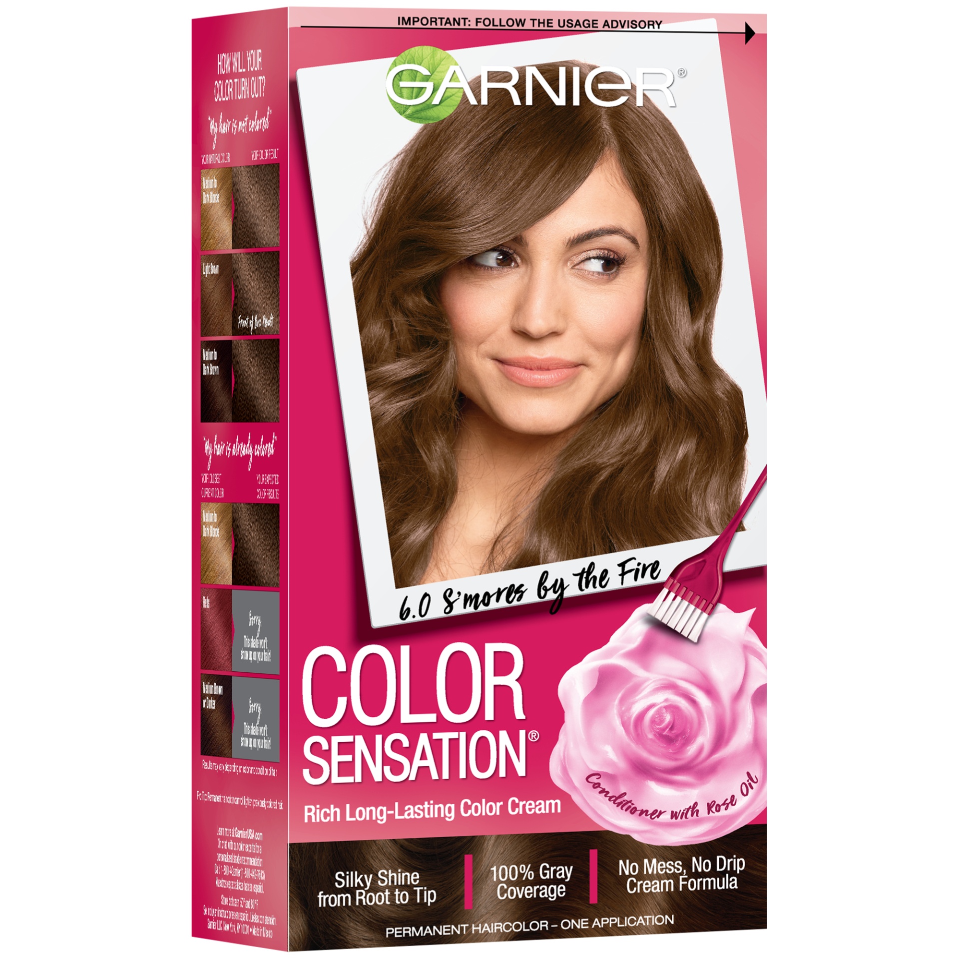slide 3 of 8, Garnier Color Sensation Light Natural Brown, 1 ct