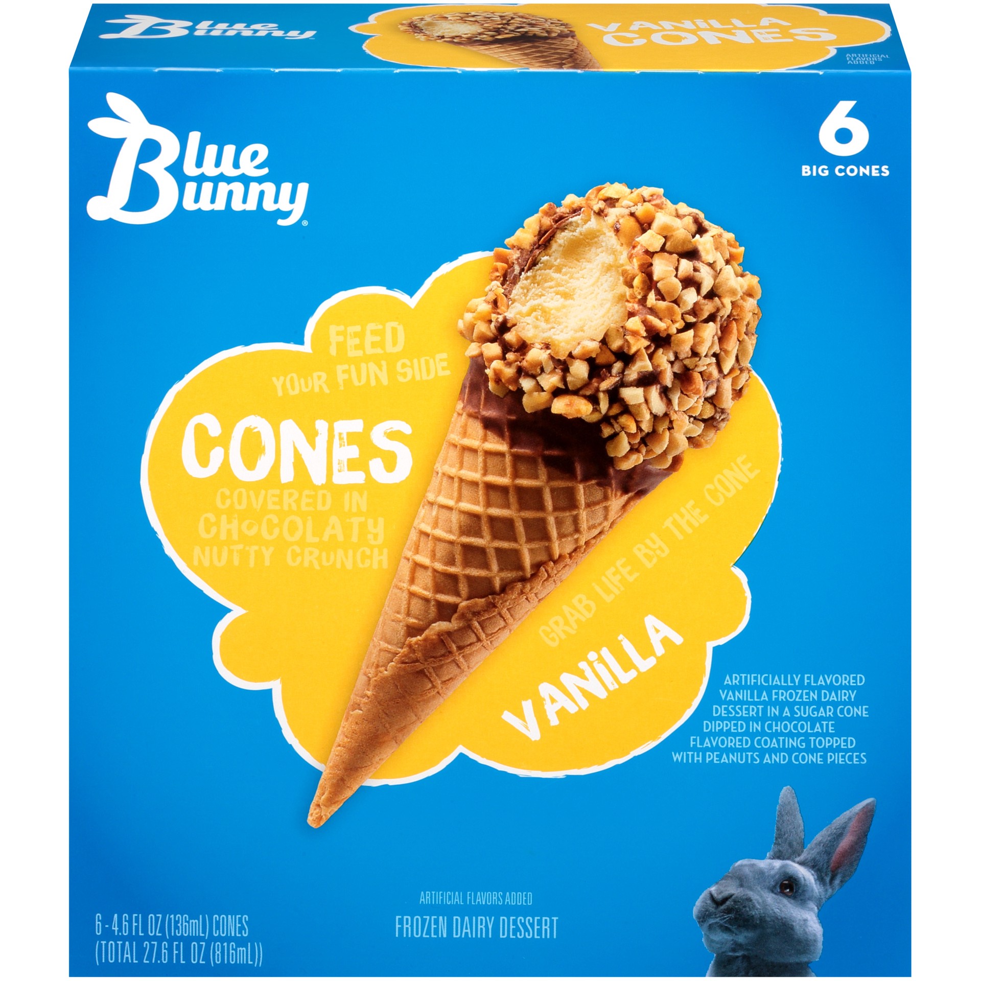 slide 2 of 3, Blue Bunny Vanilla Cone, 27.60 fl oz